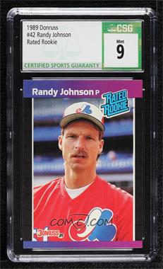 1989 Donruss - [Base] #42.2 - Rated Rookie - Randy Johnson (*Denotes  Next to PERFORMANCE) [CSG 9 Mint]