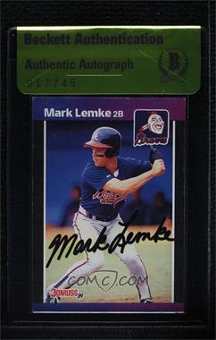 1989 Donruss - [Base] #523 - Mark Lemke [BAS Beckett Auth Sticker]
