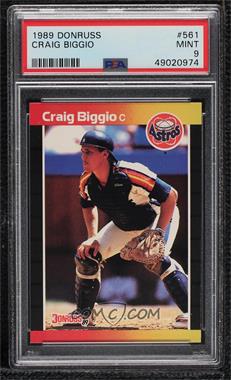 1989 Donruss - [Base] #561.1 - Craig Biggio (*Denotes*  Next to PERFORMANCE) [PSA 9 MINT]
