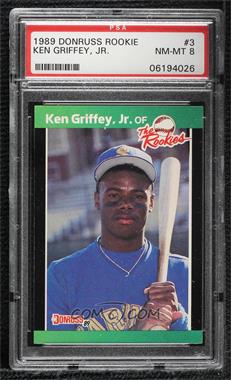 1989 Donruss The Rookies - Box Set [Base] #3 - Ken Griffey Jr. [PSA 8 NM‑MT]