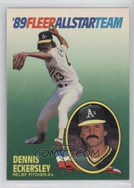 1989 Fleer - All Star Team - Blank Back #4 - Dennis Eckersley