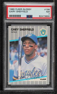 1989 Fleer - [Base] - Glossy #196 - Gary Sheffield [PSA 7 NM]