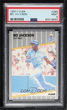 1989 Fleer - [Base] #285 - Bo Jackson [PSA 9 MINT]