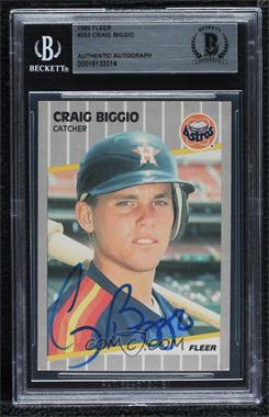 1989 Fleer - [Base] #353 - Craig Biggio [BAS BGS Authentic]