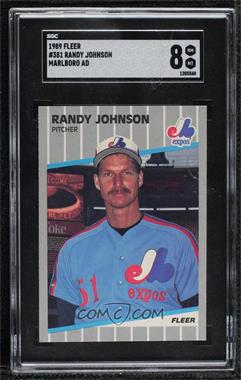1989 Fleer - [Base] #381.1 - Randy Johnson (Marlboro Billboard) [SGC 8 NM/Mt]