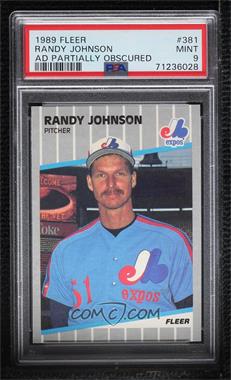 1989 Fleer - [Base] #381.10 - Randy Johnson (Partially Blacked Out Billboard) [PSA 9 MINT]