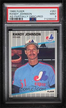 1989 Fleer - [Base] #381.10 - Randy Johnson (Partially Blacked Out Billboard) [PSA 9 MINT]