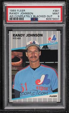 1989 Fleer - [Base] #381.11 - Randy Johnson (Completely Blacked Out Billboard) [PSA 9 MINT]