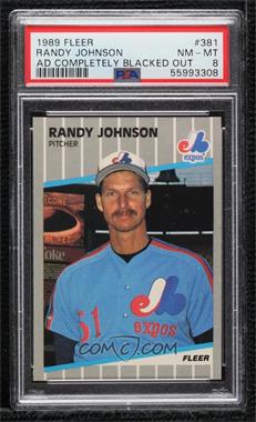 1989 Fleer - [Base] #381.11 - Randy Johnson (Completely Blacked Out Billboard) [PSA 8 NM‑MT]