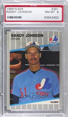 1989 Fleer - [Base] #381.11 - Randy Johnson (Completely Blacked Out Billboard) [PSA 8 NM‑MT]