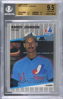 1989 Fleer - [Base] #381.11 - Randy Johnson (Completely Blacked Out Billboard) [BGS 9.5 GEM MINT]