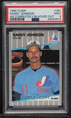 1989 Fleer - [Base] #381.11 - Randy Johnson (Completely Blacked Out Billboard) [PSA 9 MINT]