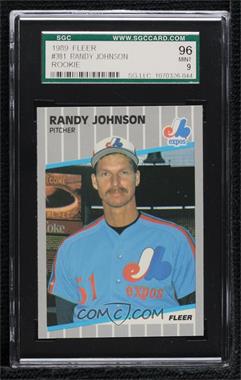 1989 Fleer - [Base] #381.11 - Randy Johnson (Completely Blacked Out Billboard) [SGC 96 MINT 9]