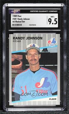1989 Fleer - [Base] #381.11 - Randy Johnson (Completely Blacked Out Billboard) [CGC 9.5 Mint+]
