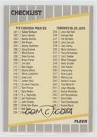 Checklist (Pirates, Blue Jays, Yankees, Royals)