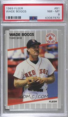 1989 Fleer - [Base] #81.2 - Wade Boggs (Black Mark on Back Next to Throws Right) [PSA 8 NM‑MT]