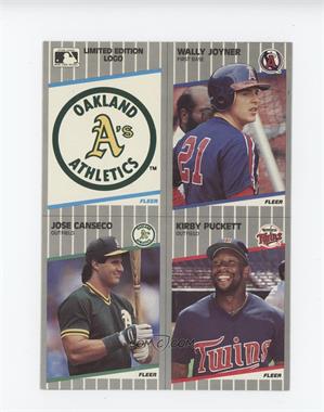 1989 Fleer - Box Bottoms - Gray Back Full Panels #C-4/5/16/20 - Oakland Athletics Logo, Wally Joyner, Jose Canseco, Kirby Puckett