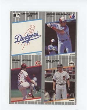 1989 Fleer - Box Bottoms - Gray Back Full Panels #C-9/8/15/6 - Los Angeles Dodgers Team, Andres Galarraga, Danny Jackson, Will Clark [Good to VG‑EX]