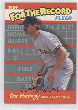 1989 Fleer - For the Record #6 - Don Mattingly