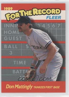 1989 Fleer - For the Record #6 - Don Mattingly