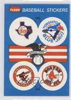 Texas Rangers, Toronto Blue Jays, Baltimore Orioles, Boston Red Sox