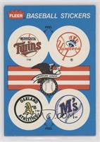 Minnesota Twins, New York Yankees, Oakland Athletics, Seattle Mariners (Mariner…