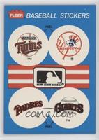 Minnesota Twins Team, New York Yankees Team, San Diego Padres Team, San Francis…