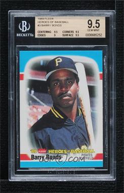 1989 Fleer Heroes of Baseball - Box Set [Base] #3 - Barry Bonds [BGS 9.5 GEM MINT]