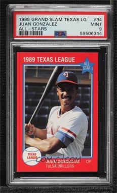1989 Grand Slam Texas League All-Stars - [Base] #34 - Juan Gonzalez [PSA 9 MINT]