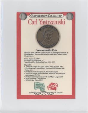 1989 Kahn's/Hillshire Farms Cooperstown Collection Commemorative Coins - [Base] #_CAYA - Carl Yastrzemski