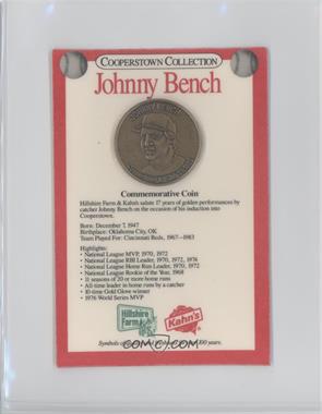 1989 Kahn's/Hillshire Farms Cooperstown Collection Commemorative Coins - [Base] #_JOBE - Johnny Bench
