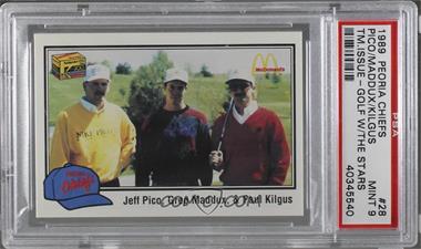 1989 Kodak Peoria Chiefs - [Base] #28 - Jeff Pico, Greg Maddux, Paul Kilgus [PSA 9 MINT]