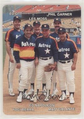1989 Mother's Cookies Houston Astros - Stadium Giveaway [Base] #27 - Ed Ott, Les Moss, Phil Garner, Ed Napoleon, Yogi Berra, Matt Galante