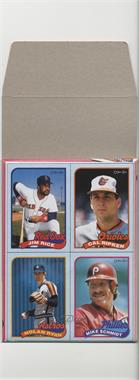 1989 O-Pee-Chee - Wax Box Bottom Panel - Full Box #I-L - Jim Rice, Cal Ripken Jr., Nolan Ryan, Mike Schmidt