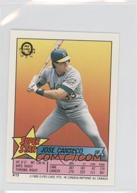 1989 O-Pee-Chee Super Star Sticker Backs - [Base] #13.100 - Jose Canseco (Ron Darling 100, Marty Barrett 257)