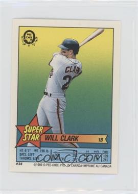 1989 O-Pee-Chee Super Star Sticker Backs - [Base] #34.61 - Will Clark (Jay Howell 61, Dan Gladden 286)