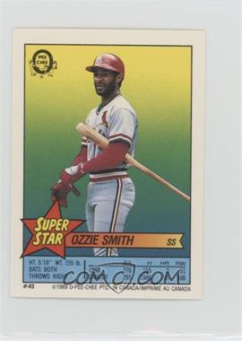 1989 O-Pee-Chee Super Star Sticker Backs - [Base] #45.167 - Ozzie Smith (Dennis Eckersley 167, Rey Quinones 224)