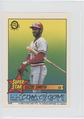 1989 O-Pee-Chee Super Star Sticker Backs - [Base] #45.7317 - Ozzie Smith (Tom Browning 7; Tim Belcher 317)