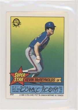 1989 O-Pee-Chee Super Star Sticker Backs - [Base] #51.131 - Kevin McReynolds (Bobby Bonilla 131)