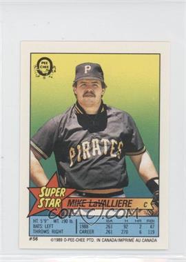 1989 O-Pee-Chee Super Star Sticker Backs - [Base] #56.43 - Mike LaValliere (Vince Coleman 43)