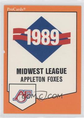 1989 ProCards Minor League Team Sets - [Base] #848 - Checklist - Appleton Foxes