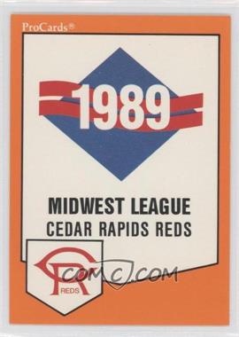 1989 ProCards Minor League Team Sets - [Base] #910 - Checklist - Cedar Rapids Reds