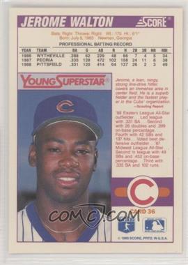 1989 Score - Factory Set Young Superstars II - Blank Front #36 - Jerome Walton