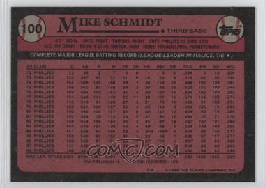 1989 Topps - [Base] - Blank Front #100 - Mike Schmidt [EX to NM]