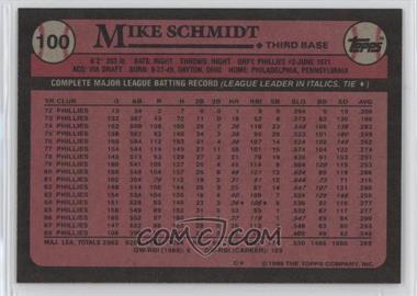 1989 Topps - [Base] - Blank Front #100 - Mike Schmidt [EX to NM]