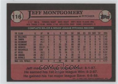 1989 Topps - [Base] - Blank Front #116 - Jeff Montgomery