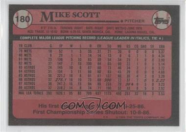 1989 Topps - [Base] - Blank Front #180 - Mike Scott