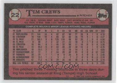 1989 Topps - [Base] - Blank Front #22 - Tim Crews