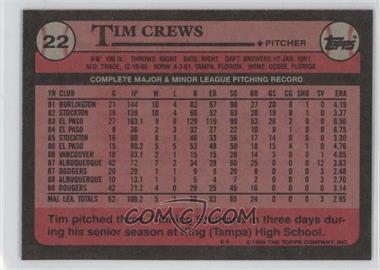 1989 Topps - [Base] - Blank Front #22 - Tim Crews