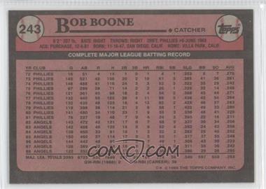1989 Topps - [Base] - Blank Front #243 - Bob Boone